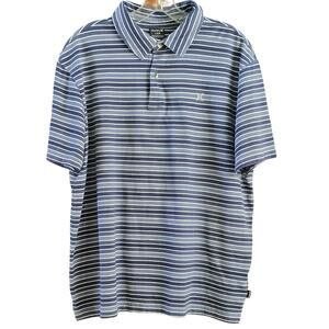 Hurley Men's Sz Lg Navy Blue Striped Polo Shirt
